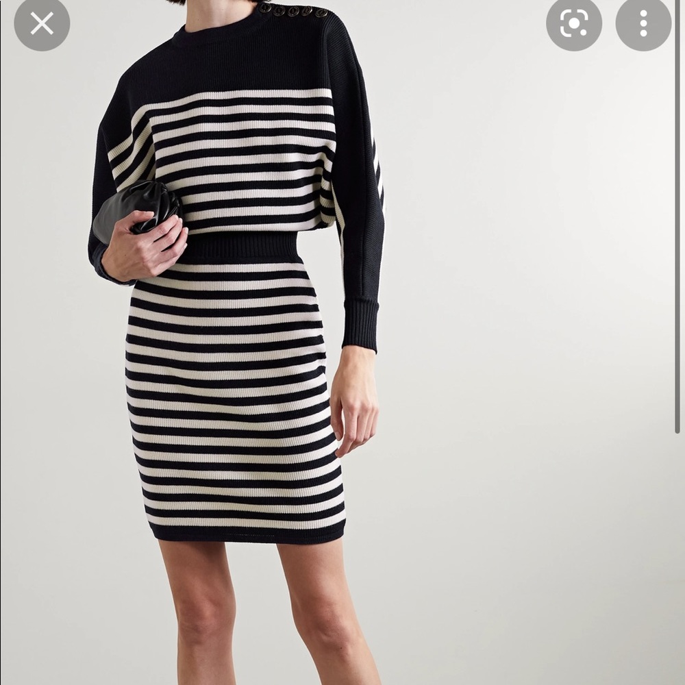 Alexandre Vauthier ribbed striped wool dress, XS